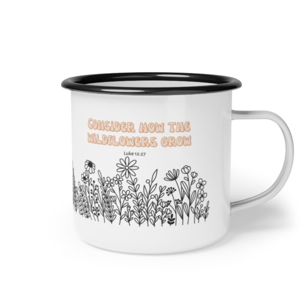 Consider How The Wildflowers Grow Enamel Camp Cup - Image 3