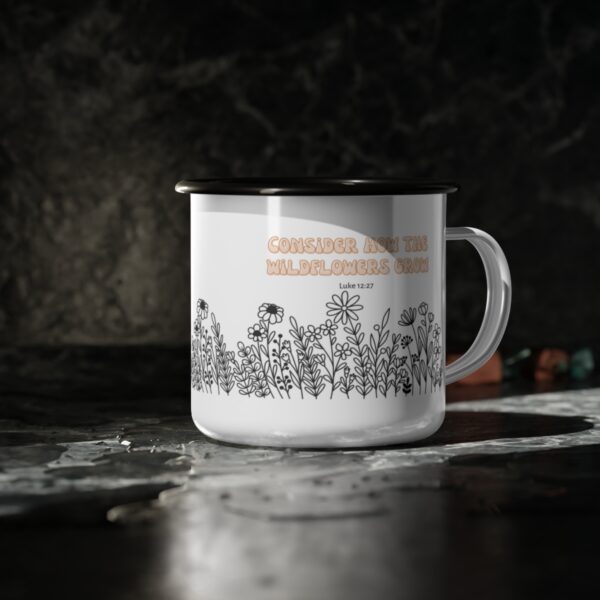 Consider How The Wildflowers Grow Enamel Camp Cup - Image 4